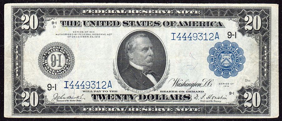Fr.0998, 1914 $20 Minneapolis FRN, VF I4449312A